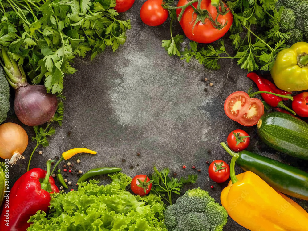 Fresh Vegetables with Space for Text Fresh Vegetables with Space for Text