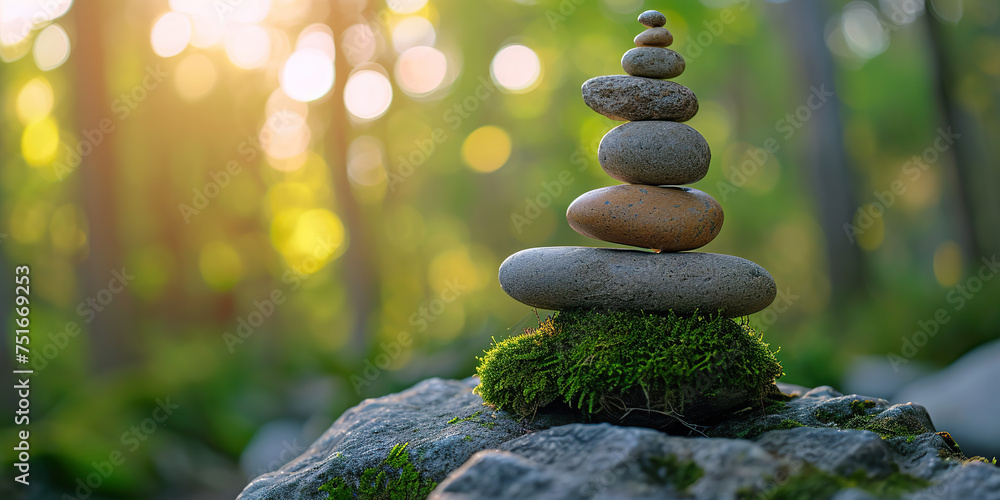 Obraz premium Balanced Rock Zen Stack