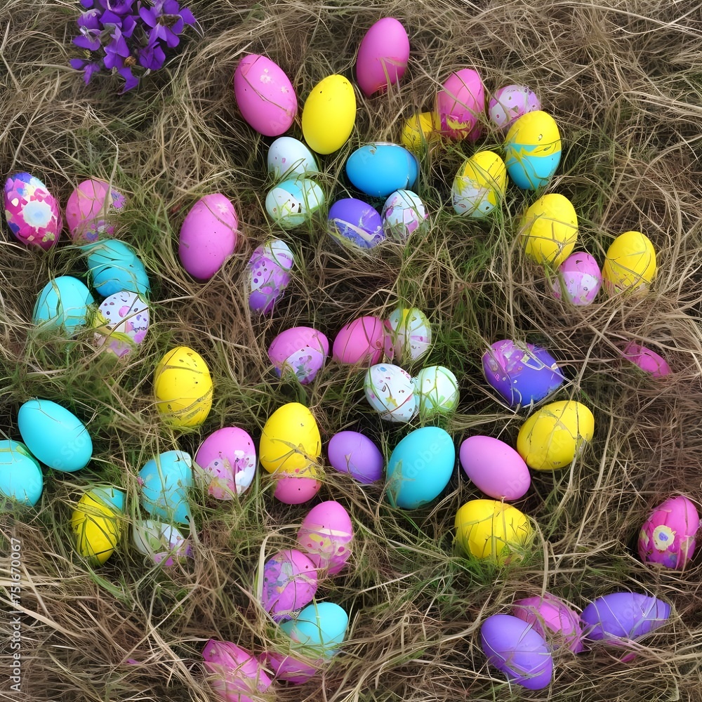 Obraz premium Easter Eggs In Nest