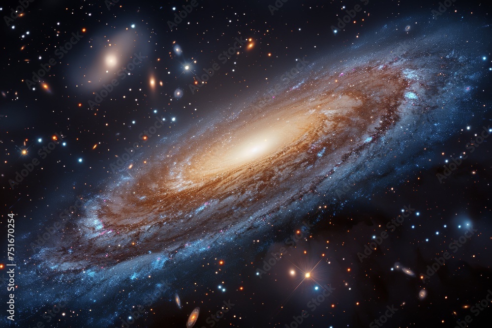 Spiral galaxy, illustration of Milky Way
 - obrazy, fototapety, plakaty 