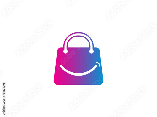 shopping bag logo vector design. colorful logo shopping bag. shop logo icon design vector