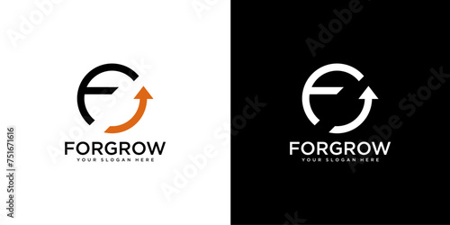 F letter Finance logo design template Marketing And Financial Business Logo Template with Marketing Growth Arrow.