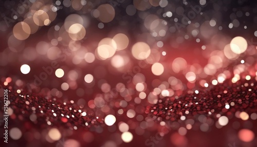 festive glitter blurred shining red background with bokeh and highlights