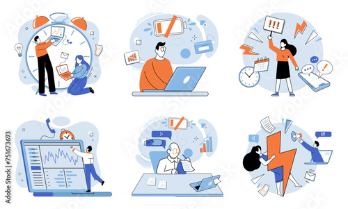 Working hard vector illustration. Tight deadlines and overwhelming workload can lead to stress and frustration The working hard metaphor illustrates immense effort and dedication required