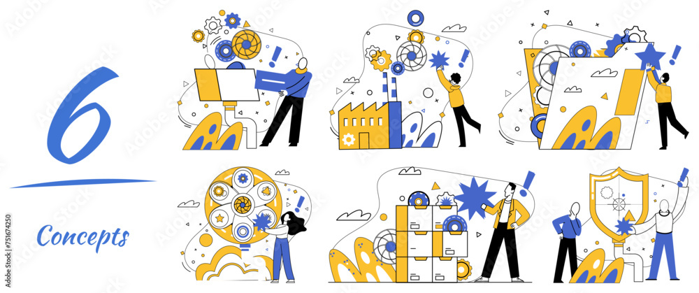 Corporate Vision Vector Illustration Strategic Planning Is Cornerstone