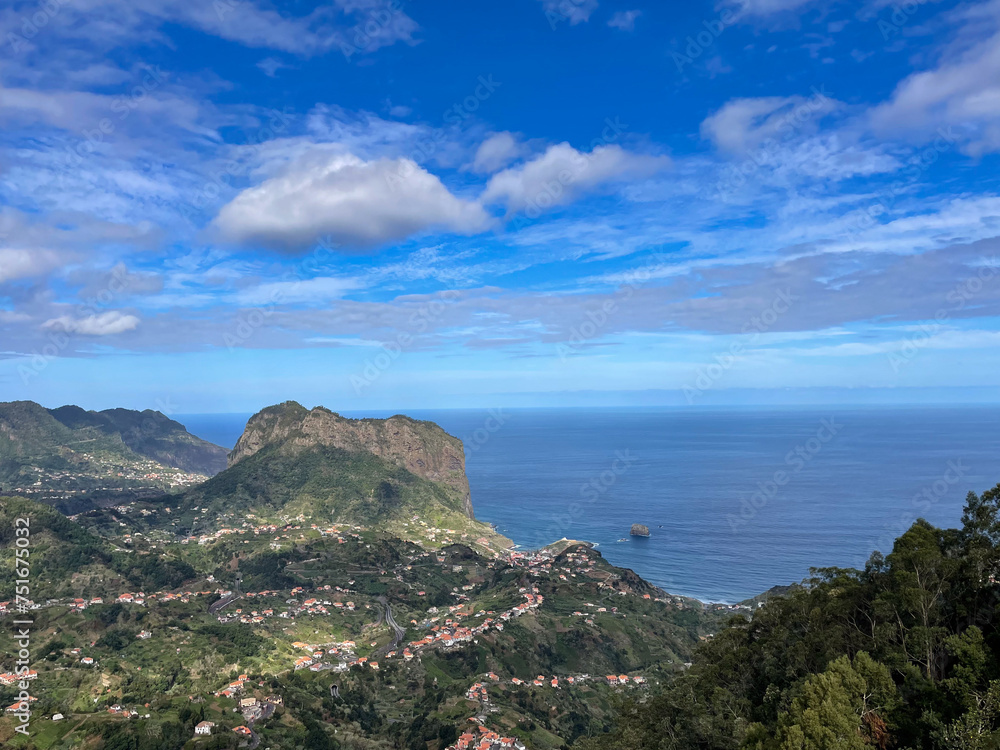 Panorama view of the beautiful island Madeira, Portugal