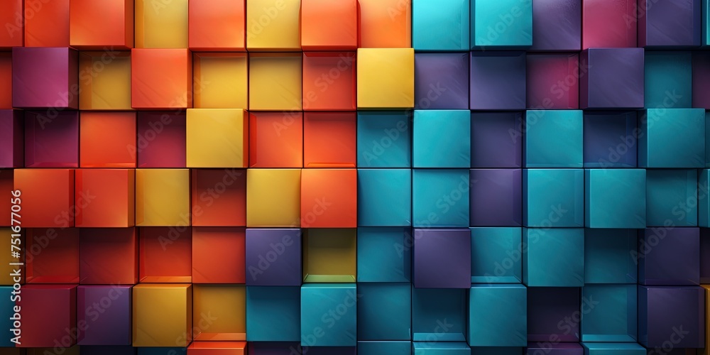 Colored wooden blocks arranged in a Pyramid pattern. Colored wooden blocks arranged in a Pyramid pattern.