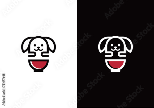 dog and bowl combination logo, ide, creative photo