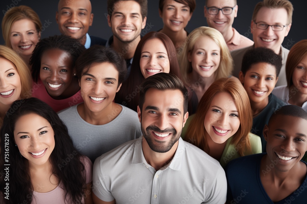 Diverse group of people smiling happy faces Diverse group of people smiling happy faces