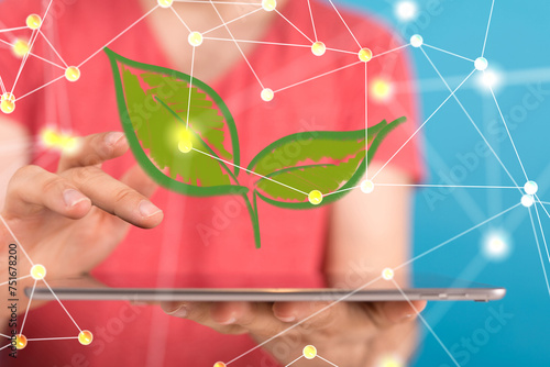 green plant growing up digital