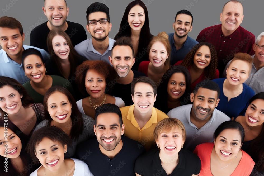 Diverse group of people smiling happy faces Diverse group of people smiling happy faces
