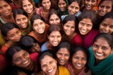 Diverse group of Indian people smiling happy faces