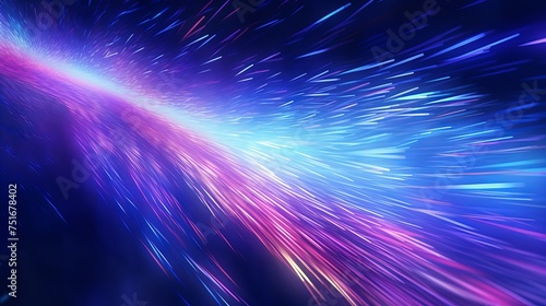 3D rendering depicting futuristic data transfer inside fiber optic cables at light speed  creating an abstract background texture.