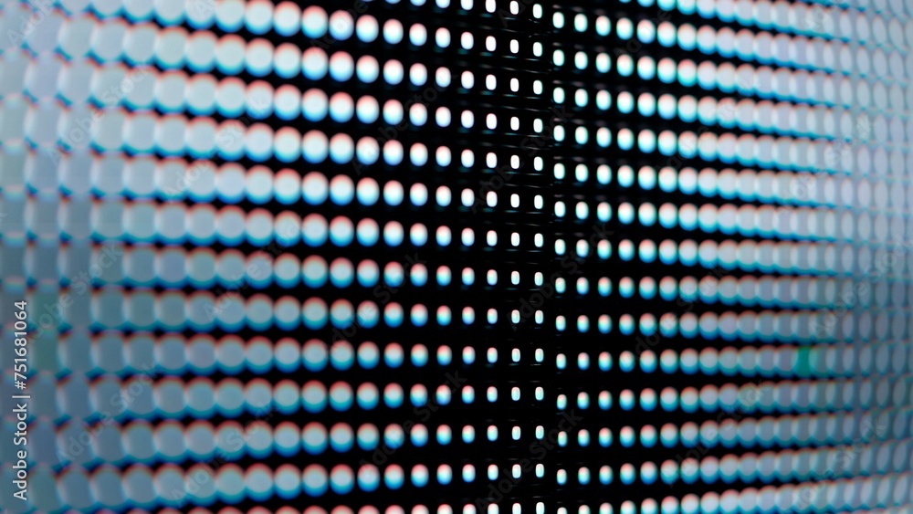 Macro View of a Digital LED Panel with RGB Pixel Grid Macro View of a Digital LED Panel with RGB Pixel Grid
