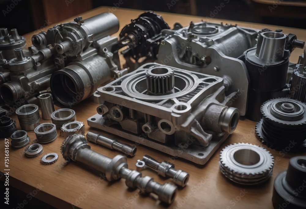 Engine valve car maintenance.The cylinder block of the four-cylinder engine. Disassembled motor vehicle for repair