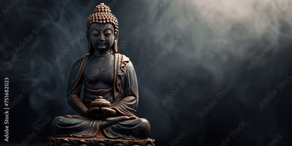 Buddha statue. buddha idol on dark background Buddha statue. buddha idol on dark background