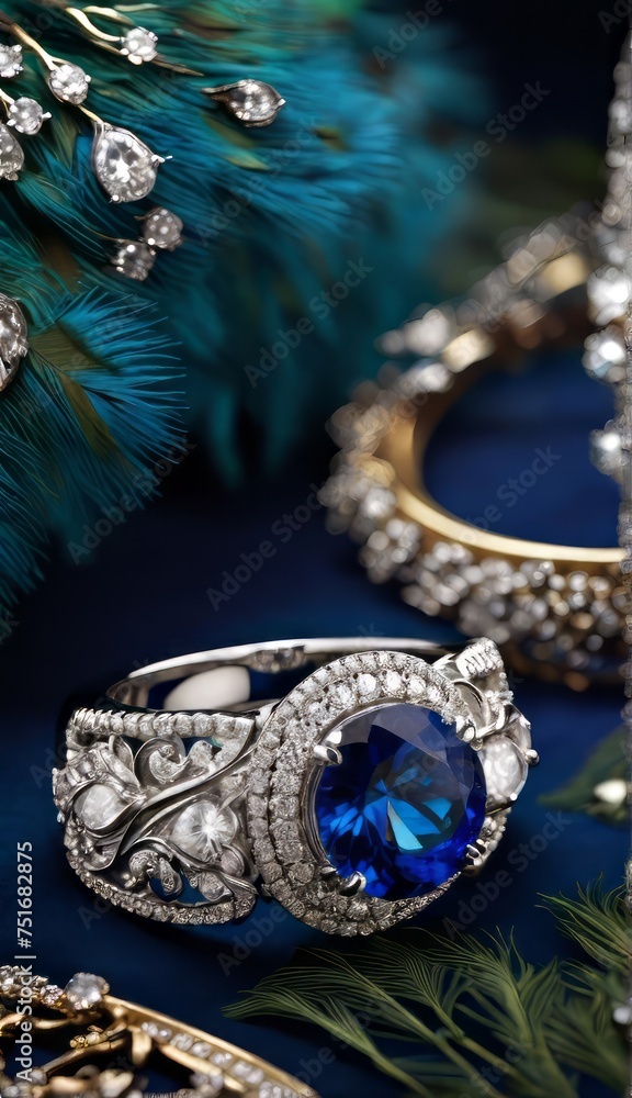 Obraz premium Jewellery set with gemstones.