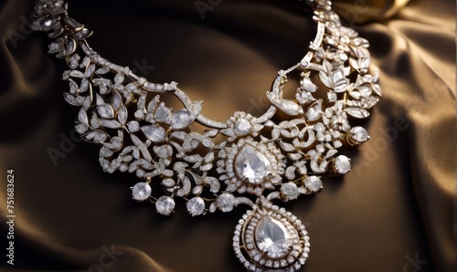 Luxury pearl and diamond traditional necklace