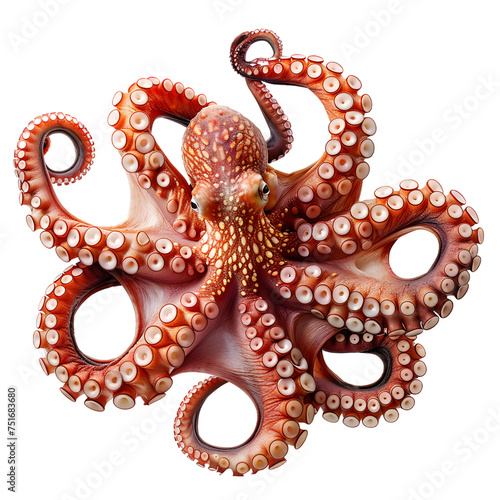 Octopus isolated on transparent background