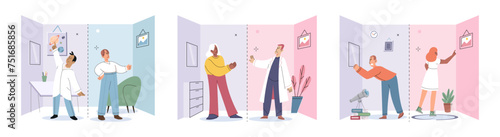Personal space vector illustration. Social interactions are influenced by societal norms and expectations regarding personal space The personal space metaphor represents psychological boundaries