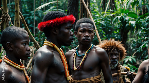Pygmy people in forest © iPixwild