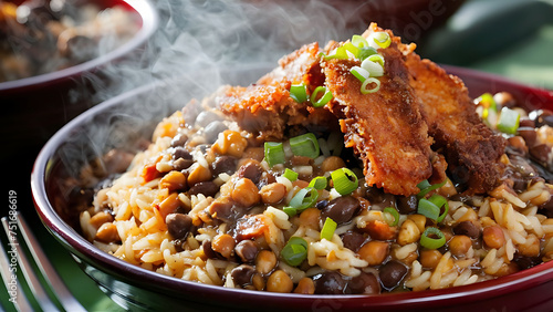 Capture the essence of Hoppin' John in a mouthwatering food photography shot photo