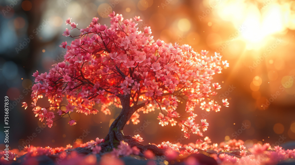 Pink lapacho tree at sun´s back light. Pink lapacho tree at sun´s back light.