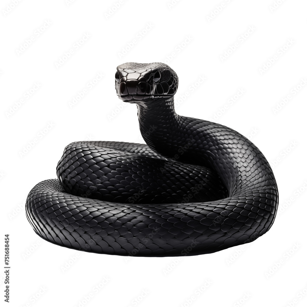 Fototapeta premium black mamba isolated on white