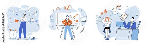 Working hard vector illustration. The working hard concept highlights value dedication and persistence in achieving professional goals Overworking and neglecting self care can result in burnout