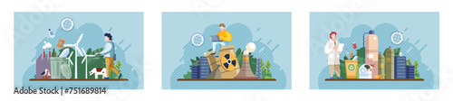 Waste pollution. Vector illustration. Waste management is key to mitigating negative environmental impacts waste Ecological considerations should be integrated into waste management practices