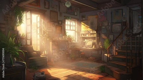 Animated Twitch Streamer Background of a Sunny Apartment