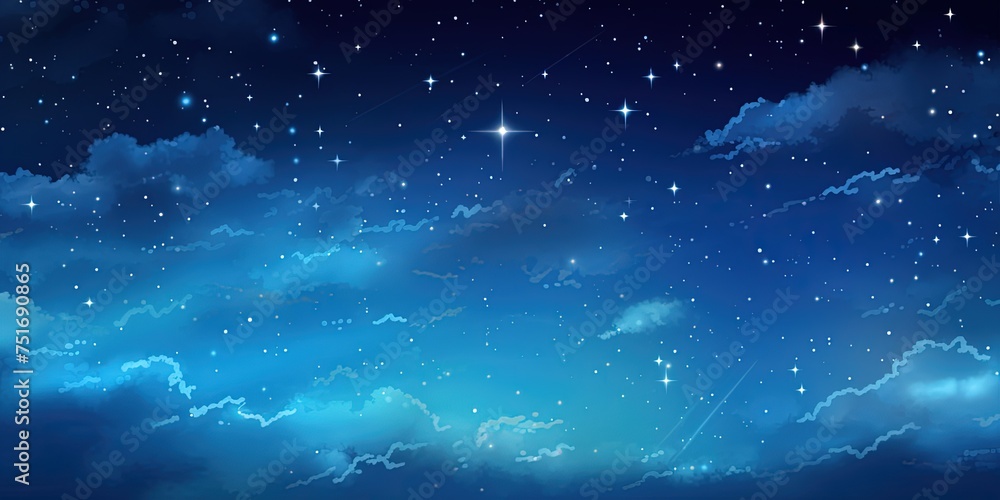 Heavenly sky. Sky of shooting stars, meteor shower, wide format background illustration. Space spectacle. Heavenly sky. Sky of shooting stars, meteor shower, wide format background illustration. Space spectacle.