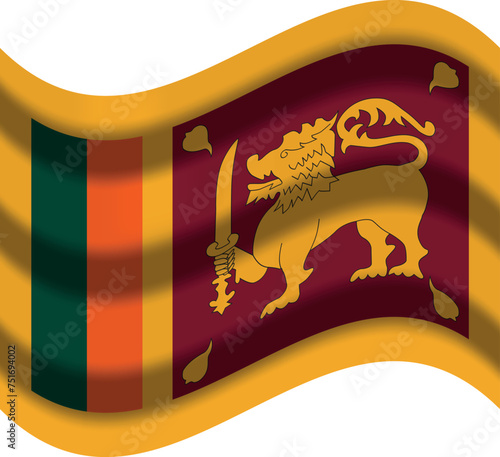 sri lanka flag with wind icon