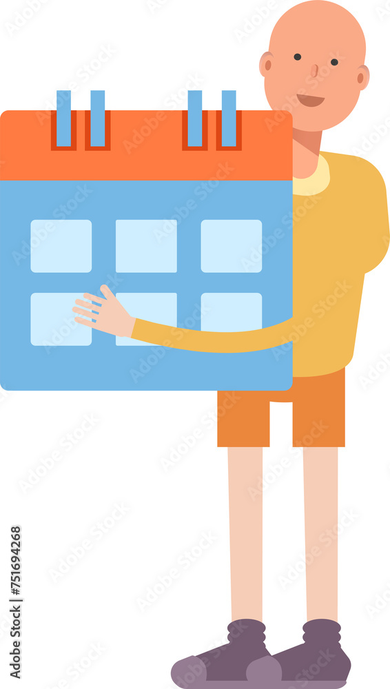 Bald Man Character Holding Calendar
Bald Man Character Holding Calendar