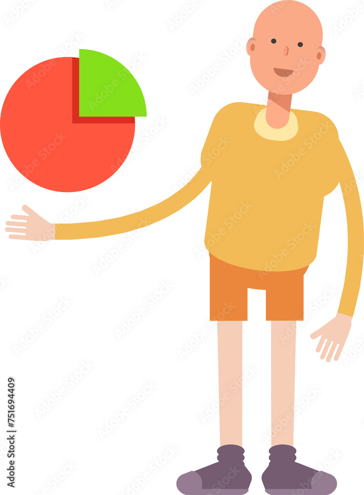 Bald Man Character Holding Pie Chart
Bald Man Character Holding Pie Chart