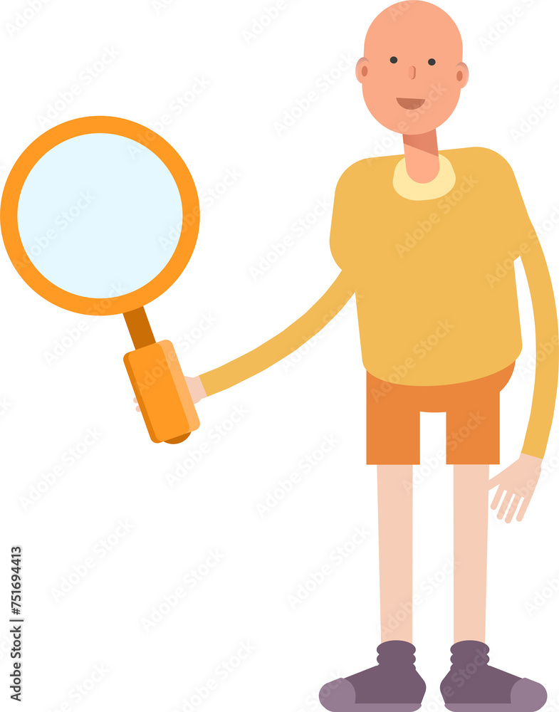 Bald Man Character Holding Magnifier
Bald Man Character Holding Magnifier