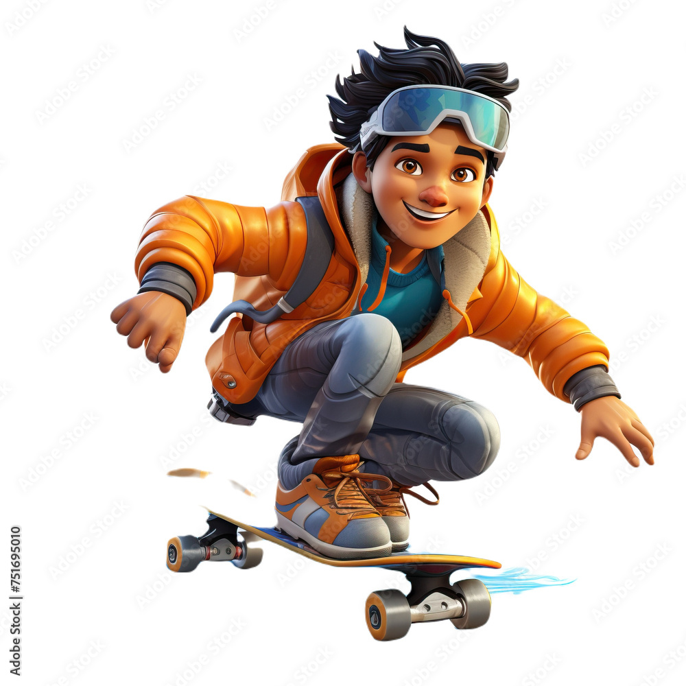 Obraz premium sport, child, boy, people, person, fun, winter, action, snowboard, woman, helmet, jump, worker, snowboarding, smile, rollerblades, snowboarder, illustration, skater, active