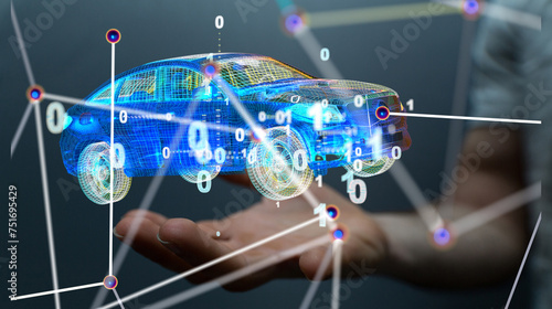 network holding in hand 3d ...