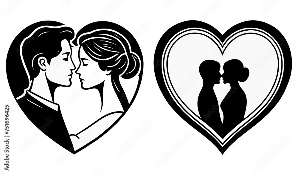 set ofcouple with heart set ofcouple with heart