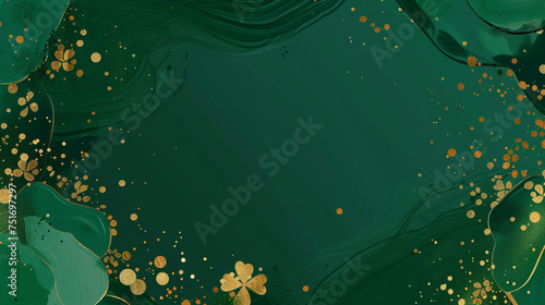 St. Patrick's Day background with gold glitter. Vector illustration. © Alex Alex