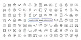 Logistics and Delivery Icons. Truck Delivery Related Vector Line Icons. Contains such Icons as Delivery, Express Shipping. Outline icon collection.