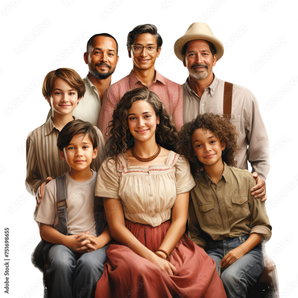 Fototapeta premium family, group, people, friends, woman, boy, smiling, child, father, sitting, sofa, mother, together, home, smile, children, teen, daughter, fun, happiness, teenager, girls, parents, kids, couple