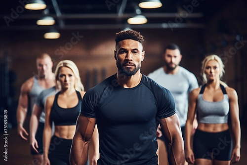 High intensity interval training workout. Hiit group photo