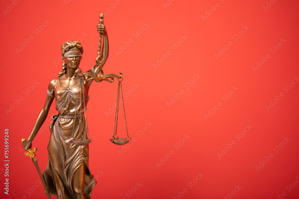 Fototapeta premium Lady Justice, law library concept