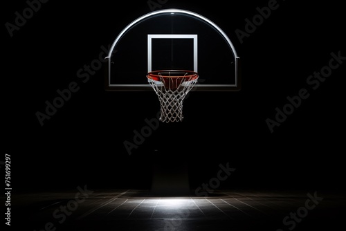 a basketball hoop with a black background © Alex