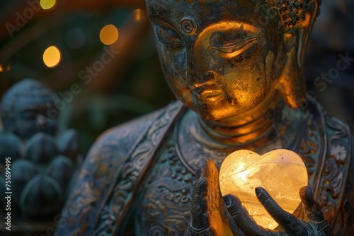 A radical guardian blending spiritual wisdom with serene inspiration lights the way for seekers of peace