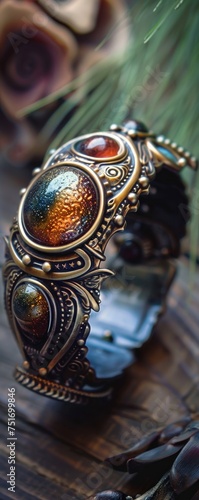 Abstract mystery scifi cuff found in an alien market enigmatic aura © wasan