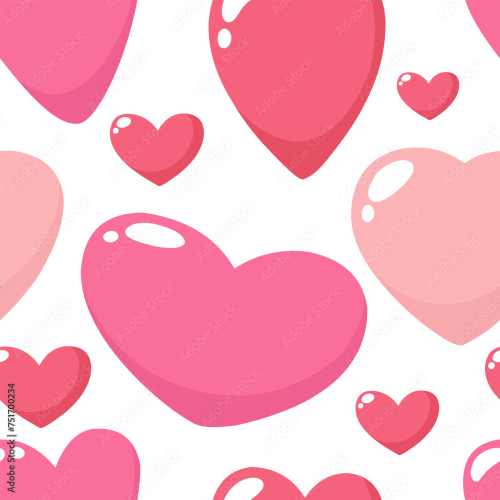 Seamless pattern with hearts. Vector illustration, Valentine's day.
