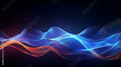 Vector background depicting artificial intelligence with a turbulence flow trail, presenting a futuristic AI concept.