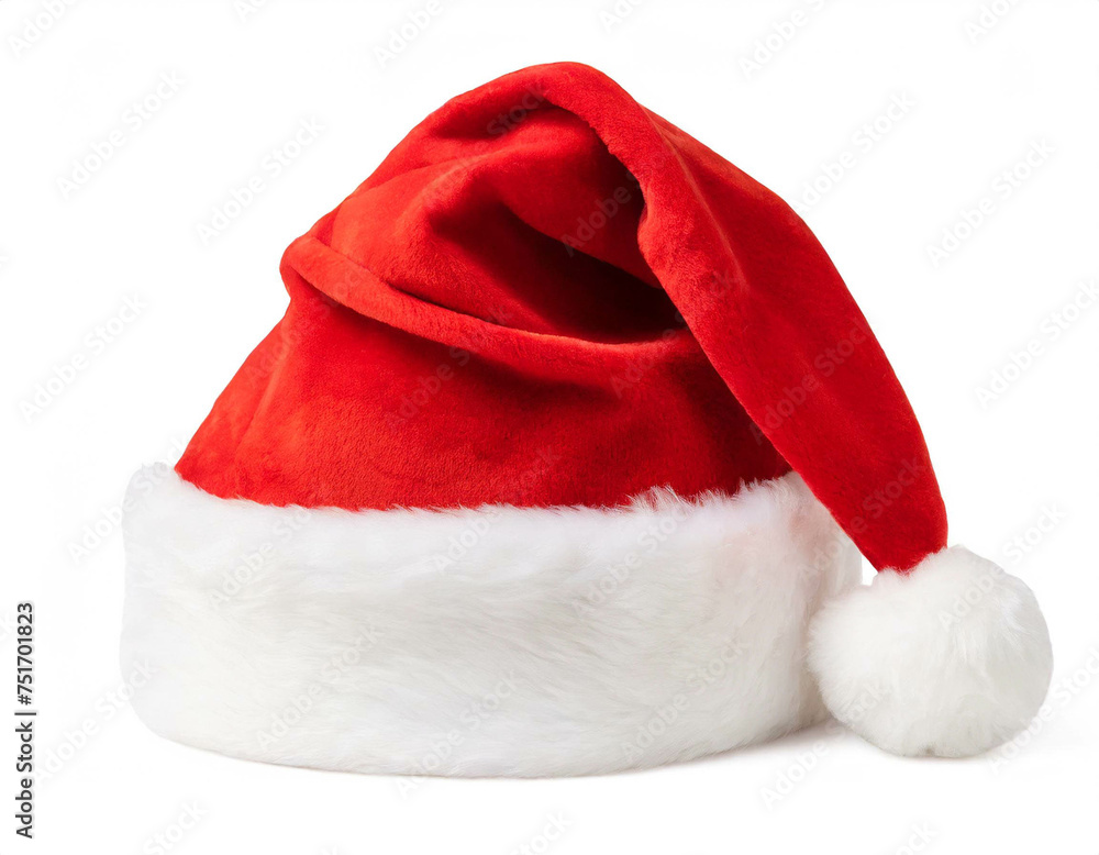 Weihnachtsmütze isoliert auf weißen Hintergrund, Freisteller Weihnachtsmütze isoliert auf weißen Hintergrund, Freisteller